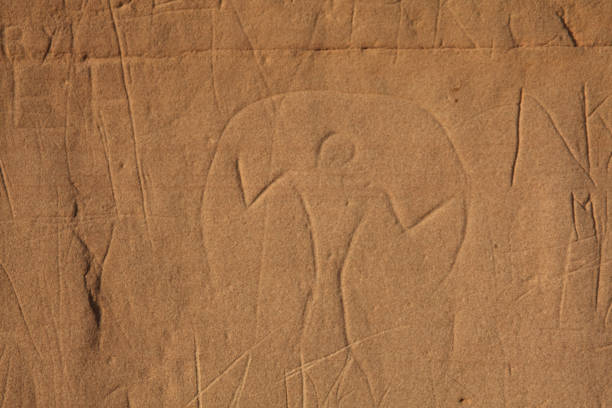 A prehistoric petroglyph at writing-on-stone provincial park in Alberta, Canada.