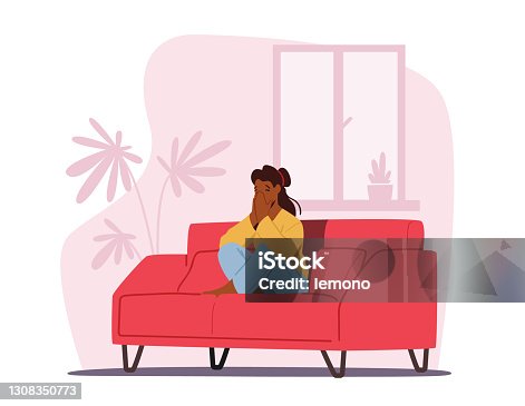 istock Depression, Headache Migraine, Abuse or Home Violence, Frustration Concept. Young Depressed Upset Female Character 1308350773