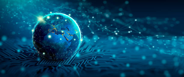 istock Global Business and Network connection concept. Elements furnished by NASA. 3D Rendering. 1308354875