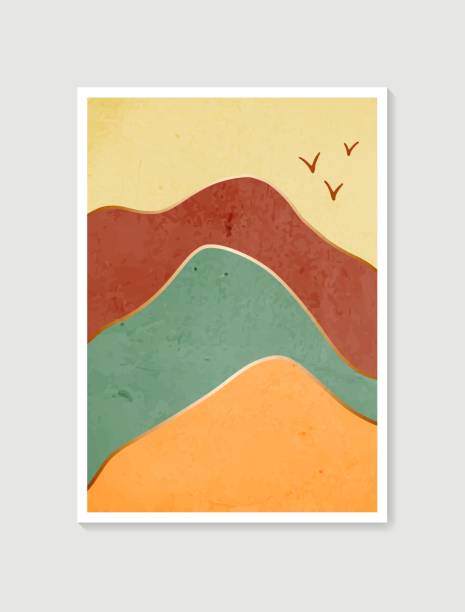 istock Modern minimalist art print. Abstract mountain contemporary aesthetic backgrounds landscapes. Arts design for wall framed prints, poster, cover, home decor, canvas prints, wallpaper. 1308357552