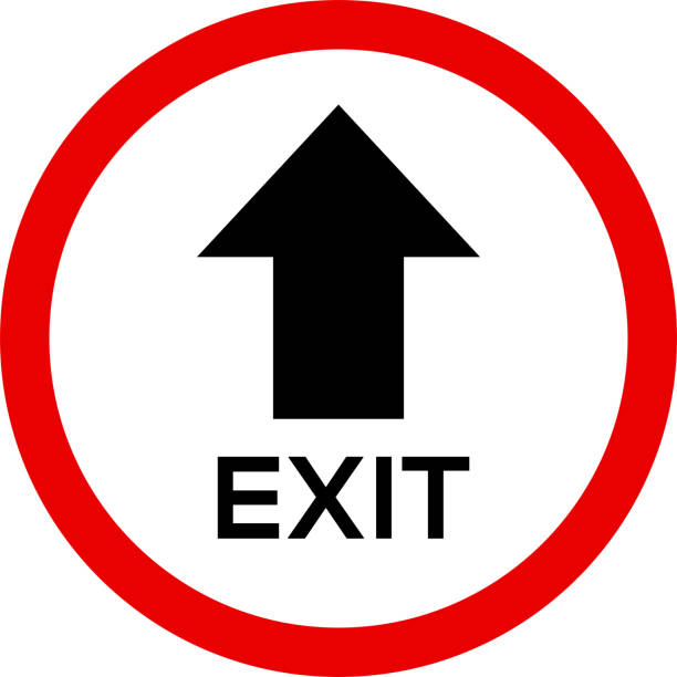 illustrations, cliparts, dessins animés et icônes de exit up arrow signe. - direction arrow sign road sign escape