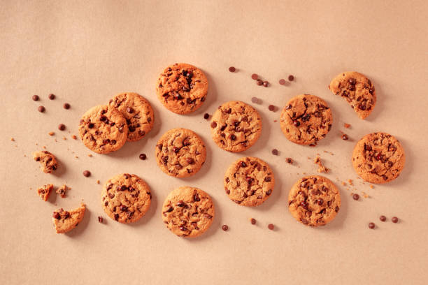 istock Many chocolate chip cookies, shot from above 1308372862