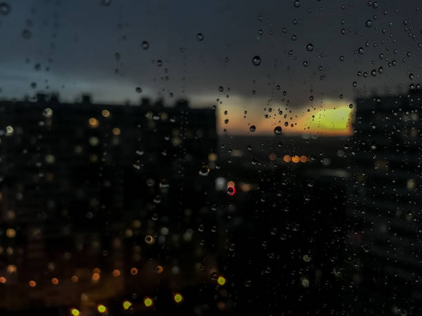 istock Background drops of water. Raindrop on window panes 1308374415