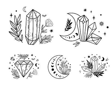 Celestial Set Moon Crystal Set Hand Drawn Lines Magic Celestial Crystals Stars Flowers Mystical Boho Element Stock Illustration - Download Image Now - iStock Celestial Set Moon Crystal Set Hand Drawn Lines Magic Celestial Crystals Stars Flowers Mystical Boho Element Stock Illustration - Download Image Now - iStock