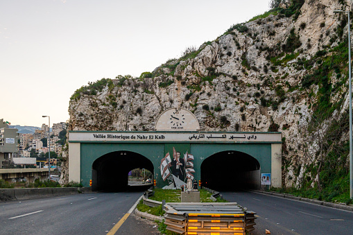 Kalamies Tunnel on highway in Greece
