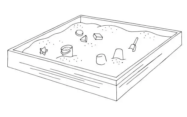 Vector illustration of Sandbox graphic black white isolated sketch illustration vector