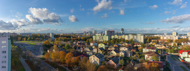 istock Courtyards of Minsk from above. 1308381322