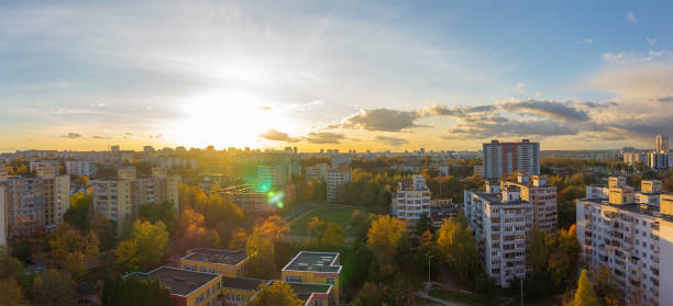 istock Courtyards of Minsk from above. 1308381332