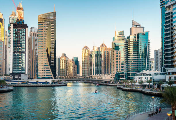 istock Skyscrapers of Dubai Marina at sunset 1308382242