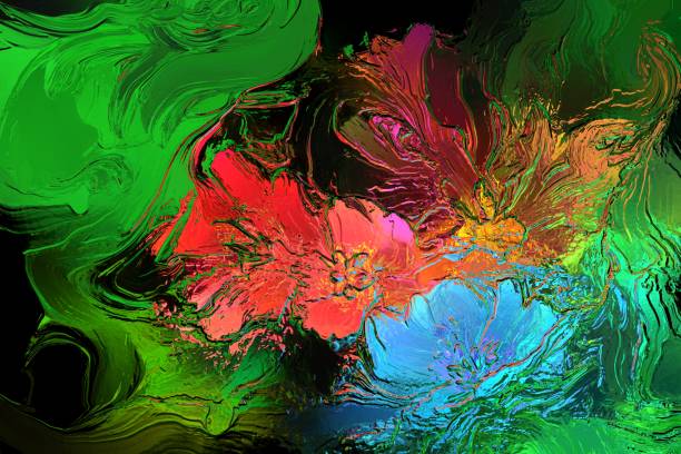 istock multi colored stained glass with floral pattern , art abstract background 1308382507