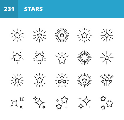 20 Star Outline Icons. Star, Star Shape, Celebrities, Rating, Quality, Award, Simplicity, Shape, Ornate, Lens Flare, Glittering, Exploding, Flash, Shiny, Outer Space, Holiday, Christmas, New Year’s Eve, Glamour, Light, Sparks, Bright, Celebration, Glitter, Sunbeam, Elegance, Party, Decoration, Firework, Glowing, Luxury, Photographic Effects.