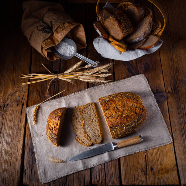 istock Flaxseed bread with a poppy seed and sesame mixture 1308384648
