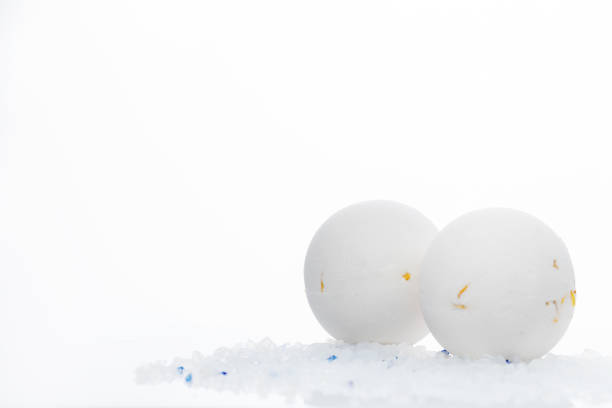 istock bath bombs with salt on a white background, beauty concept, copy space 1308388288