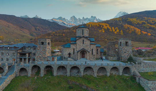Fiagdon Monastery in the Caucasus Mountains. Russia