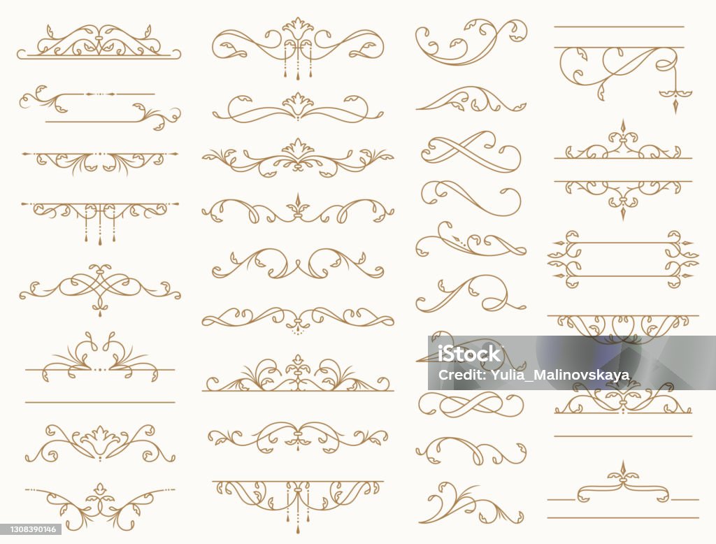Fronteiras vintage, linhas decorativas, divisores, redemoinhos. Elementos de design de vetores. - Vetor de Moldura de Quadro - Composição royalty-free Fronteiras vintage, linhas decorativas, divisores, redemoinhos. Elementos de design de vetores. - Vetor de Moldura de Quadro - Composição royalty-free