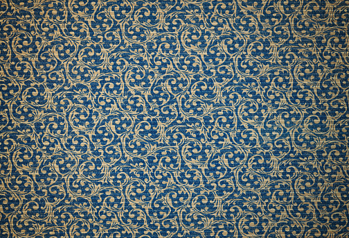 Blue Vintage damask pattern background