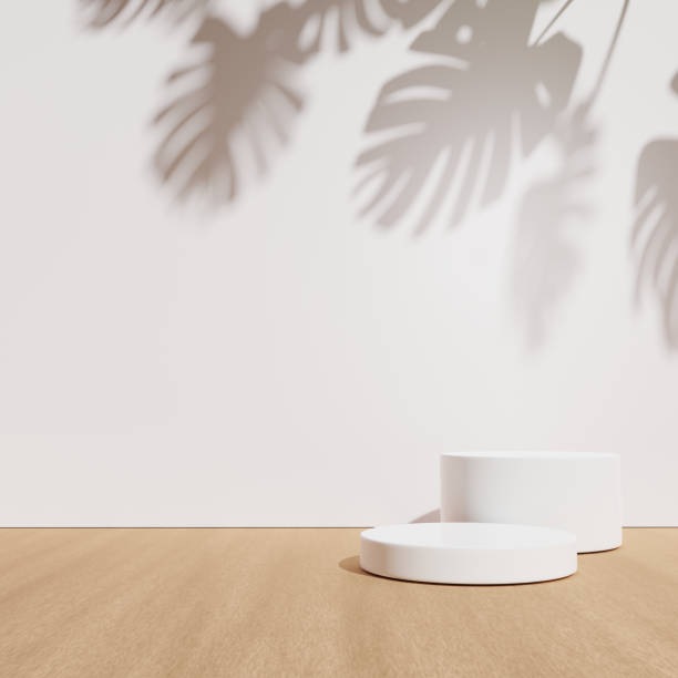 istock 3D rendering of pedestal podium, Abstract minimal display empty space. Geometry podium for beauty cosmetic products or showcases. 1308391963
