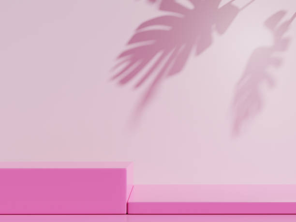 istock 3D rendering of pedestal podium, Abstract pink minimal display empty space. Geometry podium for beauty cosmetic products or showcases. 1308392032