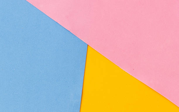 istock background image, geometric shapes in blue, yellow and pink. 1308392795