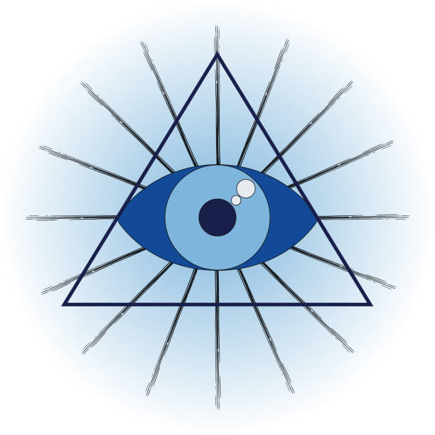 istock Turkish amulet against the evil eye. Blue eye. Guardian Nazar. An attribute of traditional pre-Islamic Turkic apotropic magic. Vector graphics. 1308393483