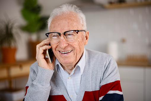 Senior man talking on the phone