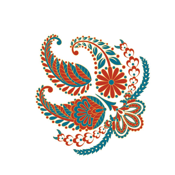 ilustrações de stock, clip art, desenhos animados e ícones de paisley vector pattern. fantastic flowe, leaves - 3846