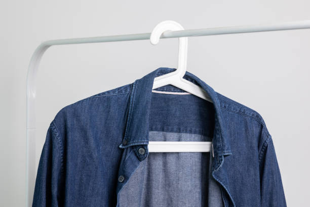 istock Jean shirt hanging on the clothesline 1308396100