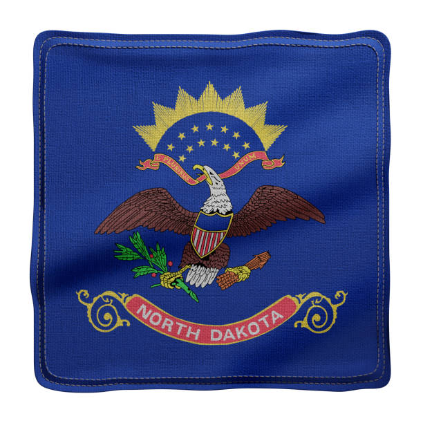 флаг штата северная дакота - north dakota flag us state flag north dakota flag стоковые фото и изображения