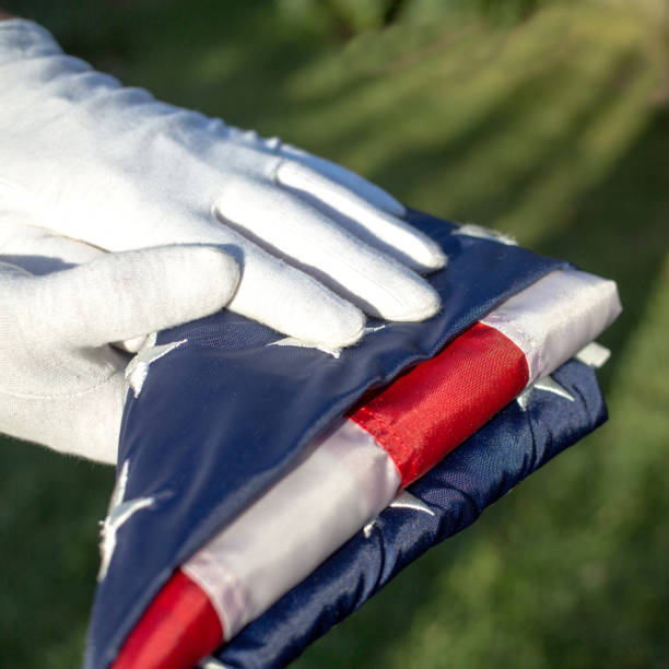istock Ceremony of a giving a folded flag 1308400753