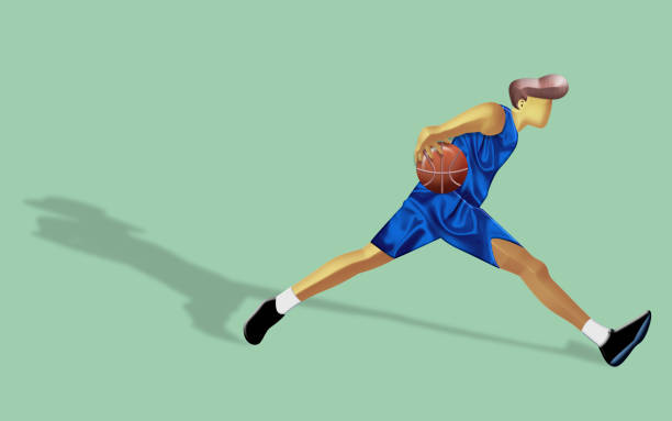 istock Basketbaler with ball. 1308403480