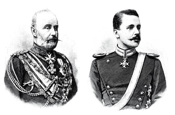 książęta waldeck-pyrmont, ojciec i syn - duke stock illustrations