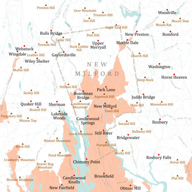kuvapankkikuvitukset aiheesta ct litchfield uusi milford vector road kartta - milford connecticut