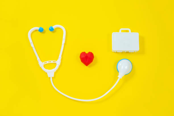 istock Toy medical devices on a yellow background. 1308411709