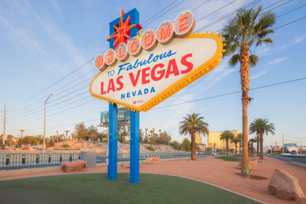 las vegas welcome sign - welcome to fabulous las vegas sign fotos imagens e fotografias de stock