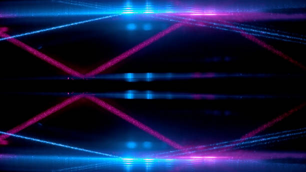 istock Close-up of abstract pink and blue illuminated line pattern 1308413798