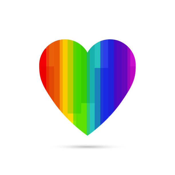 ilustrações, clipart, desenhos animados e ícones de coração de arco-íris símbolo lgbt - bi sexual illustrations