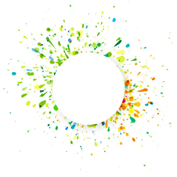 Vector illustration of Multi colored splash with empty space on white background