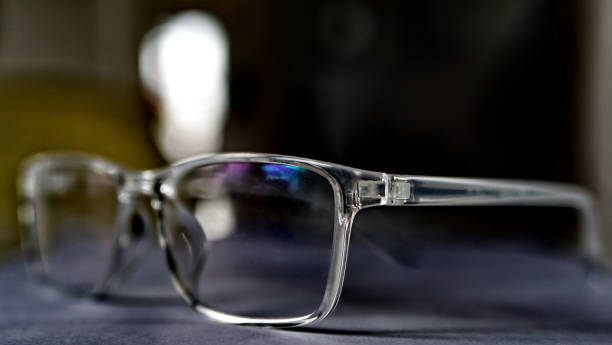 istock Eyeglasses, not new, black rimmed, clear glasses 1308418817