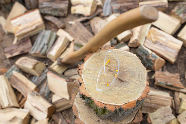 istock Chopin woods. Preparation of firewood for the winter. Heating problem 1308419367