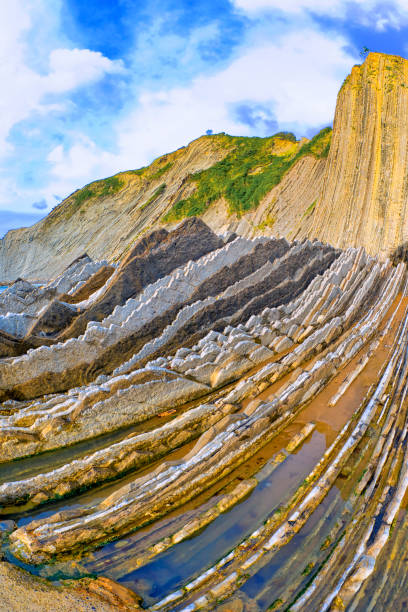 istock Steeply-tilted Layers of Flysch, Basque Coast UNESCO Global Geopark, Spain 1308419385