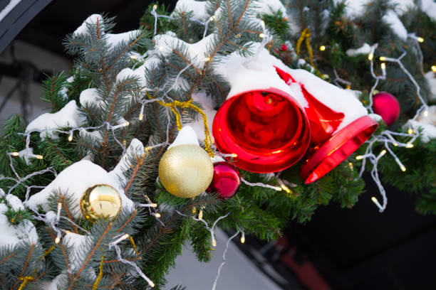 istock Close up of christmas decorations 1308421989