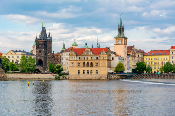 istock Prague medieval architecture and Vltava river, Czech Republic 1308424687