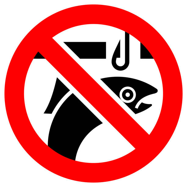 istock Label No ice fishing, sticker for print 1308426540