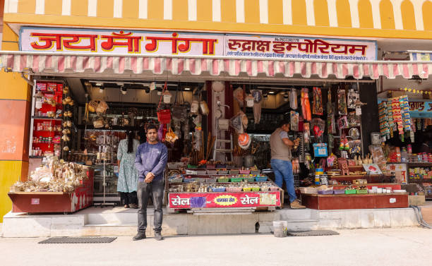 New Delhi, Inia - November 9, 2011: people shop inside the  Meena Bazaar in the Red Fort in New Delhi, India. Mukarmat Khan built this  first covered bazaar in the 17th century.