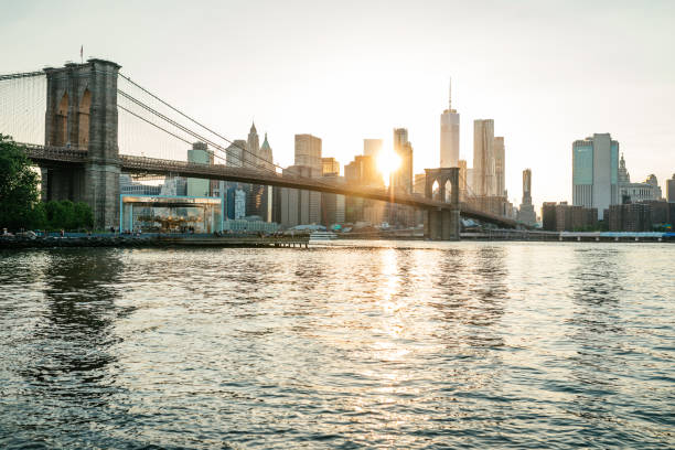istock Brooklyn Bridge and Manhattan, New York during springtime during sunset 1308428291