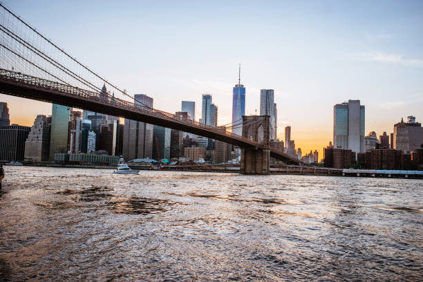 istock Brooklyn Bridge and Manhattan, New York during springtime during sunset 1308428292