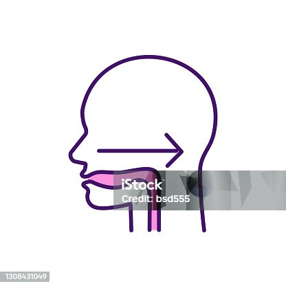 istock Swallowing reflex RGB color icon 1308431049