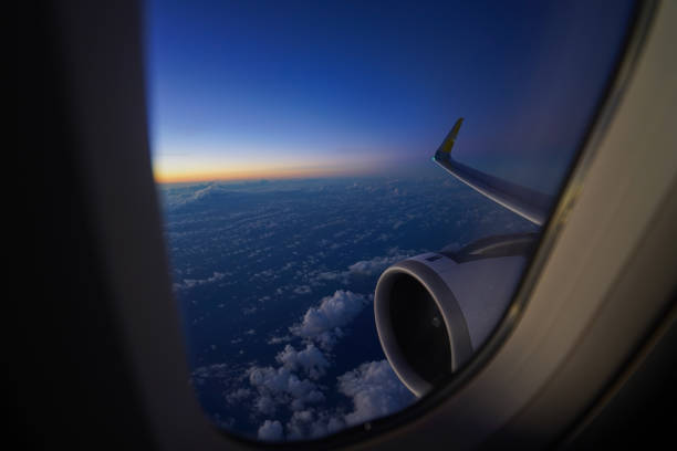 istock Landscape from the window of an airplane 1308431170