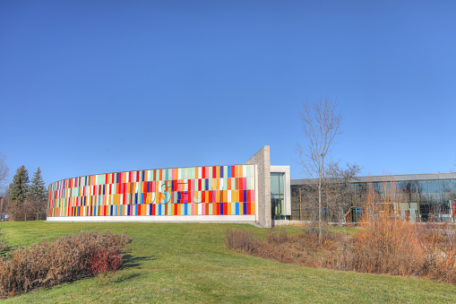 The Waterloo Region Museum in Kitchener, Ontario, Canada. Built in 1957, it includes the Doon Pioneer Village