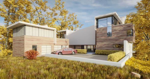 istock Modern Suburban Family Villa 1308440097